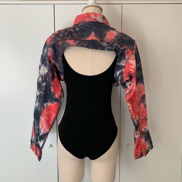 Tie Dye Cropped Denim Jacket - Picture 2 of 3